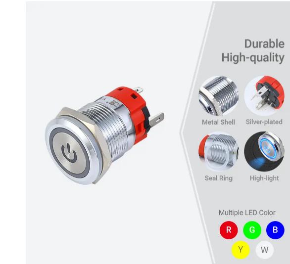 19mm 3a превключвател с бутон